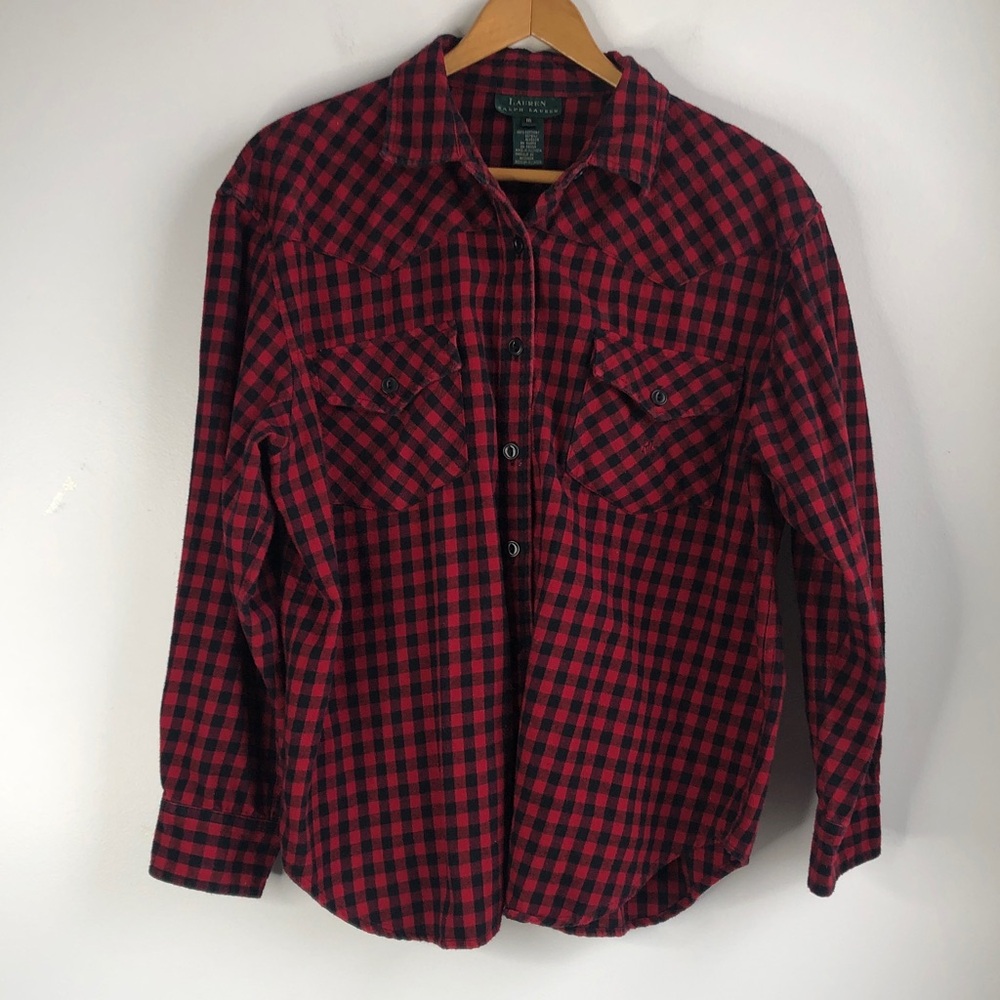 Lauren Ralph Lauren buffalo check Plaid Flannel Shirt